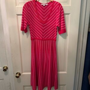 Boden Amelie Cotton Striped Red Pink Dress Size 4